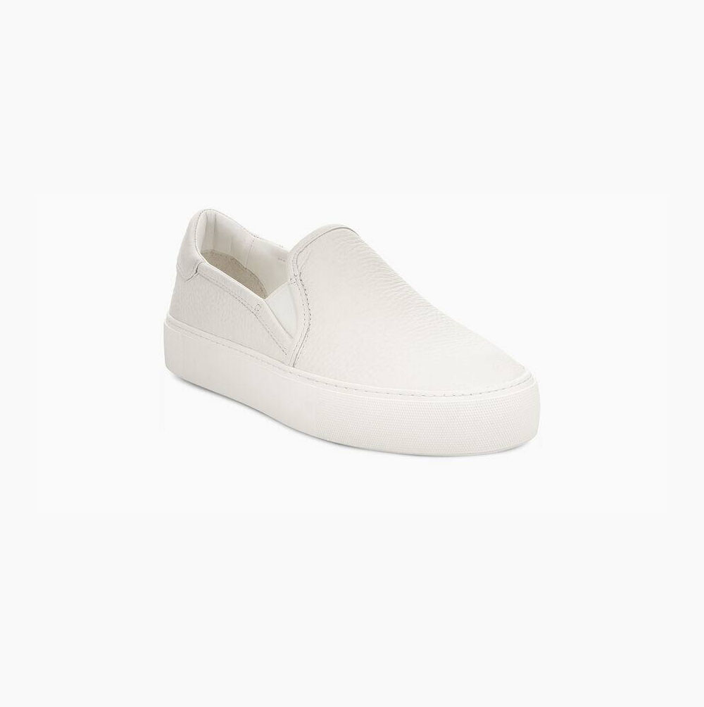 UGG Jass Leather White Slippers for Women (WJGX53870)